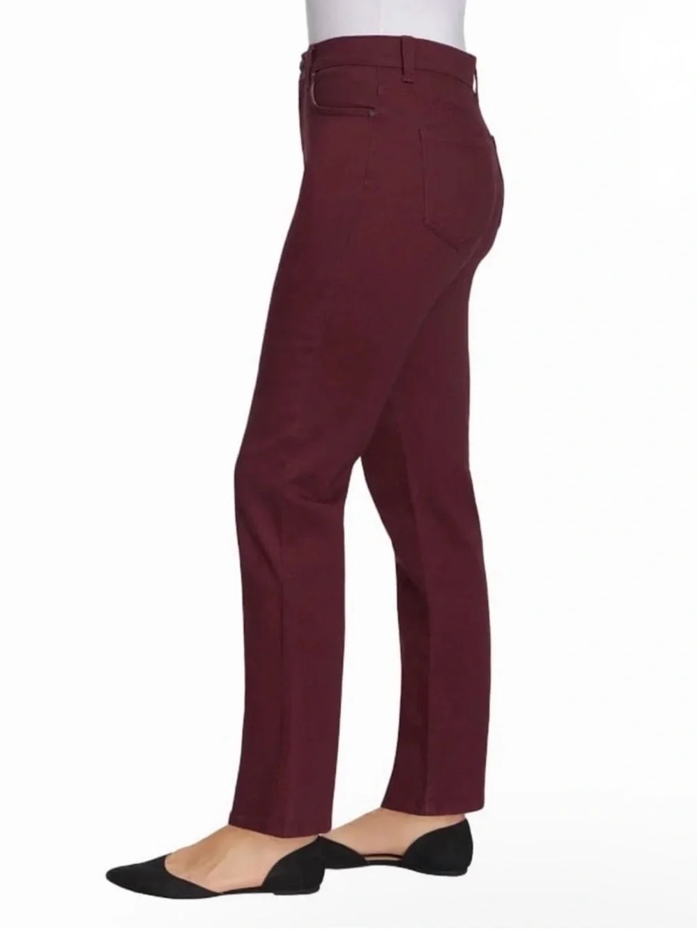 Gloria Vanderbilt Maroon Straight Leg High Rise Classic Chic Pants 16 - Picture 2 of 6